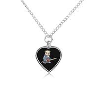 Collana con ciondolo a forma di cuore per ceneri di judo bulldog samurai, collana commemorativa per animali domestici