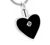 Collana con ciondolo a forma di cuore per ceneri di un contenitore commemorativo per animali domestici