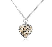 Collana con ciondolo a forma di cuore per ceneri mimetiche del deserto, collana commemorativa per animali domestici