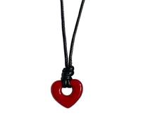 Collana con ciondolo a forma di cuore, regolabile, in pelle, accessorio per clavicola, da indossare tutti i giorni o per riunioni, gioielli unici e belli, Misura unica, come descritto, come descritto