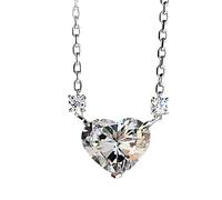 Collana con ciondolo a forma di cuore rosa, delicata catena dal design elegante, adatta come regalo per tutti i giorni