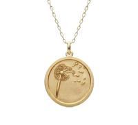 Collana con ciondolo a forma di dente di leone con 18 pollici |LK_NLC_00978 | a fiore rotondo e catena a maglie da un pollice, gioiello dal design ispirato alla natura, regalo per donne e uomini