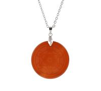 Collana con Ciondolo a Forma di Disco Rotondo con Segno Magico per Donne e Uomini|Ciondolo in Cristallo Naturale con Catena in Argento,Amuleto con Perline di Pietra Preziosa per Meditazione e Bilanci