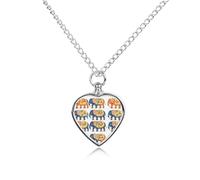 Collana con ciondolo a forma di elefante, in stile bohémien, con ciondolo a forma di cuore, per la cremazione degli animali domestici