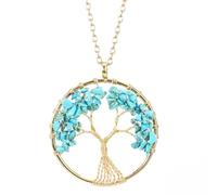 Collana con ciondolo a forma di esagramma, pietra di agata di seta, cristallo naturale, spirito oscillante, dorato + pietra di pino con radice d'albero