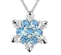 Collana con ciondolo a forma di fiocco di neve di cristallo, da donna, accessori per feste di compleanno, matrimoni, 1 paio di collane di qualità superiore e creativa