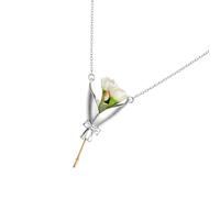 Collana con ciondolo a forma di fiore, catena da collo, bouquet alla moda, collane floreali carine in rame per donna, per donna innamorata adolescente, marito, figlia, nonna, fidanzata, San Valentino