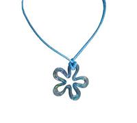 Collana con ciondolo a forma di fiore cavo, collana girocollo in corda dolce, gioielli alla moda, semplice catena per clavicola