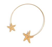 Collana con ciondolo a forma di fiore e stelle marine, in metallo, regolabile, realizzata a mano, accessorio alla moda, Star, come descritto, come descritto