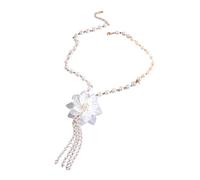 Collana con ciondolo a forma di fiore, perle finte, cintura in vita, gioielli per il corpo per donne alla moda che abbracciano comfort ed eleganza elegante cintura da donna alla moda, C, Taglia unica