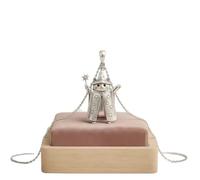 Collana con ciondolo a forma di gatto mago - ciondolo a forma di gattino strega stellata, in argento lucido, gioiello con animali magici