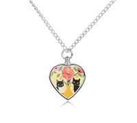 Collana con ciondolo a forma di gatto nero con ciondolo a forma di cuore per ceneri di caffè, collana commemorativa per animali domestici