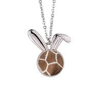 Collana con ciondolo a forma di giraffa e piuma, idea regalo