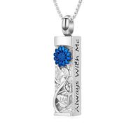 Collana con ciondolo a forma di girasole per ceneri commemorativa, gioiello per cremazione per donne e uomini Always with Me, Acciaio inossidabile, Nessuna pietra preziosa