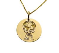 Collana con ciondolo a forma di globo di Atlante color oro |LK_NLC_00524 | Collana con ciondolo a forma di globo di Atlante color oro |LK_NLC_00524