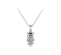 Collana con ciondolo a forma di gufo saggio con uccello, per laurea, Natale, compleanno, regalo per donne, figlia, nipote, sorella, nipote, famiglia, argento