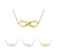 Collana con ciondolo a forma di infinito personalizzato con nomi e data, collane con nome personalizzato per donne, collana dell'amicizia di coppia, delicate collane infinito per moglie fidanzata