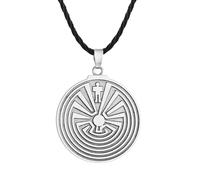 Collana con ciondolo a forma di labirinto, simbolo della vita, per uomo nel labirinto, gioiello di protezione spirituale