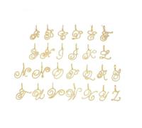 Collana con ciondolo a forma di lettera con 26 lettere in corsivo retrò A-Z, per donne e ragazze, collana con ciondolo a forma di lettera retrò, 50CM, Altro