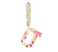 Collana con ciondolo a forma di lettera con ciondolo a forma di bottiglia d'acqua per donne e ragazze portachiavi colorato