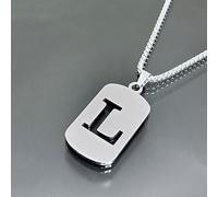 Collana con ciondolo a forma di lettera in acciaio Ti (lettere di L)