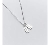 Collana con ciondolo a forma di lettera quadrata geometrica punk, elegante e alla moda, da donna, in argento sterling 925, per amore, romanticismo e feste.