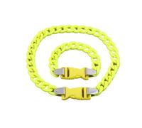 Collana con ciondolo a forma di lucchetto in acrilico - Girocollo a catena cubana in stile punk per uomo e donna(Yellow)