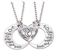 Collana con Ciondolo a Forma di Luna Cuore Set Madre Figlia 2 Pezzi Pendenti con Gioielli per la Famiglia Regalo per la Festa di Compleanno per la Festa della Mamma Attractive And Professional