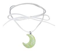 Collana con ciondolo a forma di luna scintillante, alla moda, con catenina, con lacci