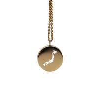 Collana con ciondolo a forma di mappa del Giappone in argento sterling 925, gioiello rotondo per uomo e donna, cavo da 45 cm, souvenir di viaggio, regalo, gioiello minimalista con mappa |LKN_MAP_00422