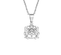 Collana con ciondolo a forma di mappa del Marocco, unisex, in acciaio inox