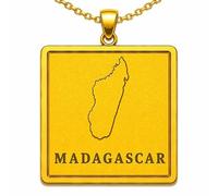 Collana con ciondolo a forma di mappa del Mediterraneo 24x26 mm per uomo e donna, in argento sterling 925, con contorno quadrato inciso e catena a maglia da 45 cm, gioiello da viaggio |LKN_MAP_00775
