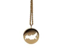 Collana con ciondolo a forma di mappa della Russia in argento sterling 925, gioiello rotondo per uomo e donna, cavo da 45 cm, souvenir di viaggio, regalo, gioiello minimalista con mappa |LKN_MAP_00357