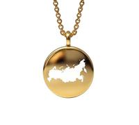 Collana con ciondolo a forma di mappa della Russia in argento sterling 925, gioiello rotondo per uomo e donna, cavo da 45 cm, souvenir di viaggio, regalo, gioiello minimalista con mappa |LKN_MAP_00648
