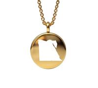 Collana con ciondolo a forma di mappa dell'Egitto in argento sterling 925, gioiello rotondo per uomo e donna, cavo da 45 cm, souvenir di viaggio, regalo, gioiello minimalista con mappa |LKN_MAP_00464