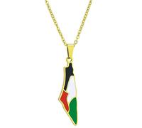 Collana con ciondolo a forma di mappa ISR, in acciaio inox, regolabile, gioiello da collo in PLE, resistente alla ruggine, A, come descritto, come descritto