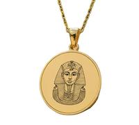Collana con ciondolo a forma di maschera d'oro di Tutankhamon, realizzata in argento sterling 925 placcato oro, con catena a maglia fine da 45 cm. Gioielli fatti a mano per uomo e donna |LKD_EGP_00623