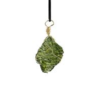 Collana con ciondolo a forma di meteorite ceco con pietra unica, squisita collezione casual di cristallo e minerali, 10-12g