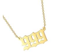 Collana con ciondolo a forma di numero, universale, da donna, in acciaio inox, girocollo, da indossare tutti i giorni, catena lunga tipo amico 9