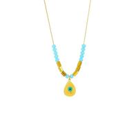 Collana con ciondolo a forma di occhio di lacrima blu, gioiello da donna, alla moda, da indossare tutti i giorni
