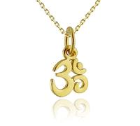 Collana con ciondolo a forma di Om Ohm, in argento Sterling placcato oro 24 k, 45,7 cm, Argento sterling Argento, Nessuna informazione