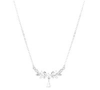 Collana con ciondolo a forma di orecchio di grano, in argento Sterling S999, catena regolabile da 45,7 cm, senza nichel e piombo, ciondolo a goccia d'acqua, elegante confezione regalo inclusa