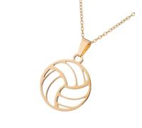 Collana con ciondolo a forma di pallavolo in acciaio inox, per gli appassionati di sport, elegante catenina per donne e uomini, stile minimalista, idea regalo, Misura unica, come descritto, come