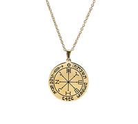 Collana con ciondolo a forma di pentacolo di Marte con chiave di Salomone il Re Sigillo Wicca Pentacolo in acciaio inox Talismano per protezione gioielli regali