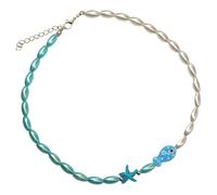 Collana con ciondolo a forma di pesce pagliaccio alla moda con ciondolo colorato a forma di pesce pagliaccio, accessorio distintivo con perline per il collo, collana artigianale unica, One Size, come