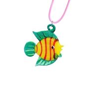 Collana con ciondolo a forma di pesce smaltato, catena regolabile, gioiello unico per il collo di pesce, da indossare tutti i giorni, Misura unica, come descritto, come descritto