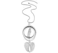 Collana con ciondolo a forma di pinguino, con ali d'angelo, con ritratto di animale