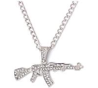 Collana con Ciondolo a Forma di Pistola con Collana a Catena in Lega Gioielli Hip-Hop di Moda Personalizzati per Matrimoni di Festa - Colore Oro Useful