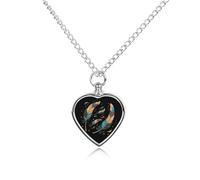 Collana con ciondolo a forma di piuma per ceneri a forma di cuore, collana commemorativa per animali domestici