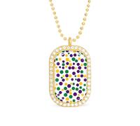 Collana con ciondolo a forma di puntini di Mardi And The Gras, con diamanti bianchi e quadrati lucidi, per donna, ca di gioielli con ciondolo di diamanti, regalo